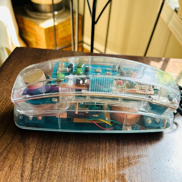 Vintage Conair Transparent Phone Retro 80s 90s Clear Neon Model SW205 - Picture 5 of 11